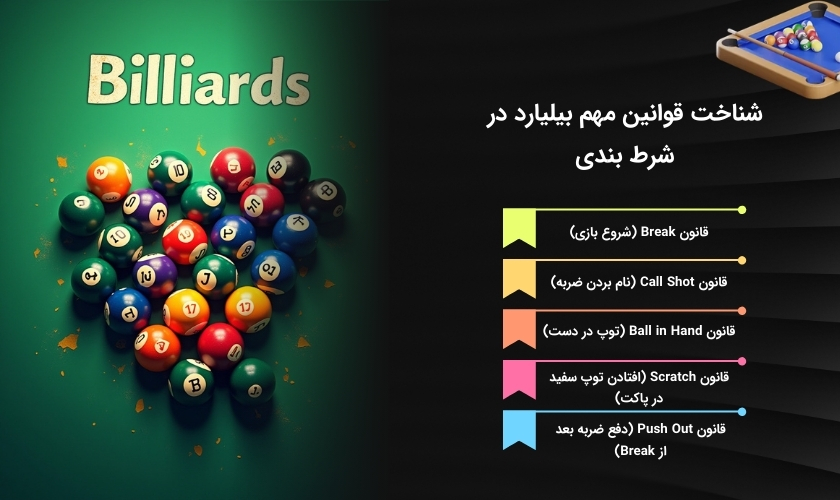 بررسی قوانین شرط بندی بیلیارد
